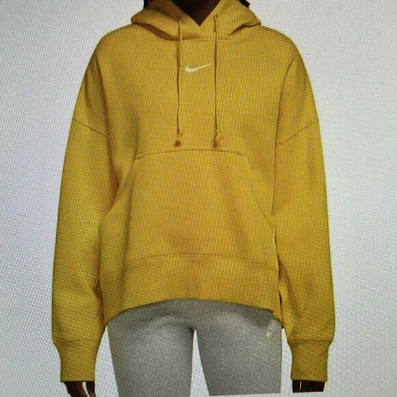 New! Nike Phoenix Oversized Pullover Hoodie in Vivid Sulfur Yellow Size XL NWT - Picture 1 of 16